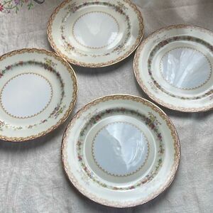 Lot of 4 Noritake China Dimity pattern salad plates.